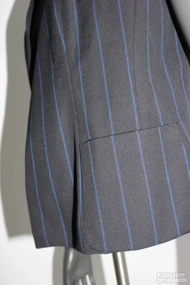 Akris zenski prsluk plavi sa prugama S/36 vuna