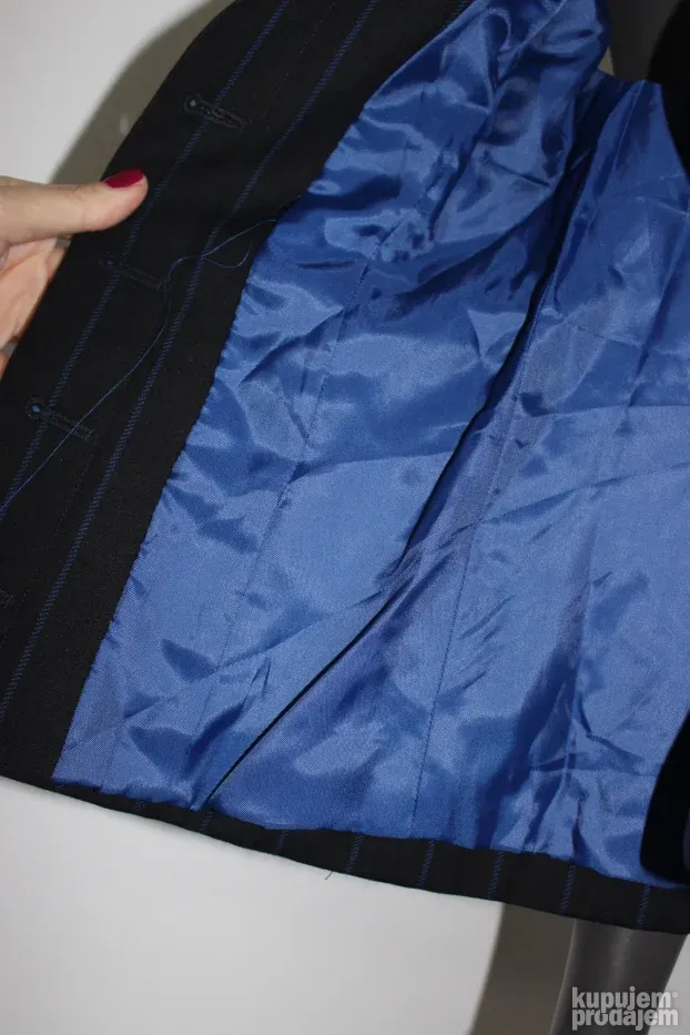 Akris zenski prsluk plavi sa prugama S/36 vuna