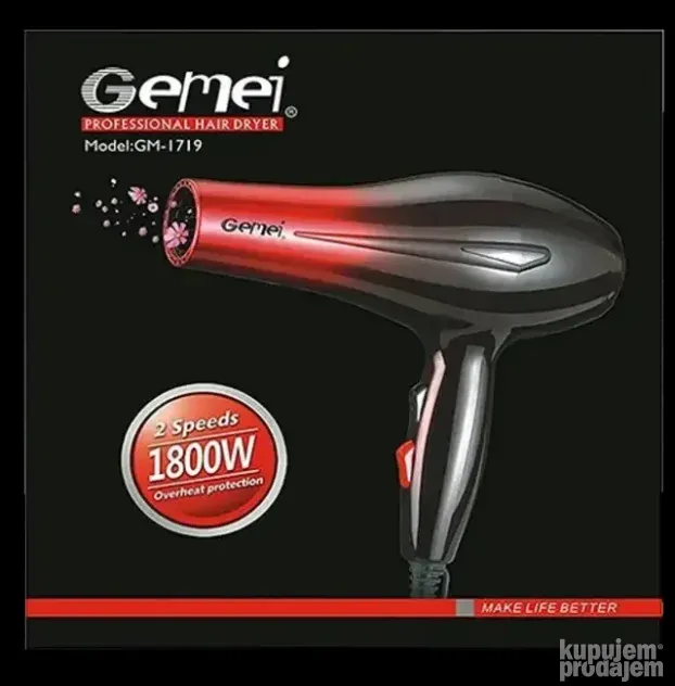 Profesionalni Fen za kosu Gemei GM-1719  1800w     - NOVO-