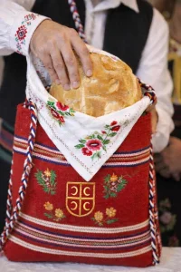 ETNO torba za slavski kolač - ručno tkanje