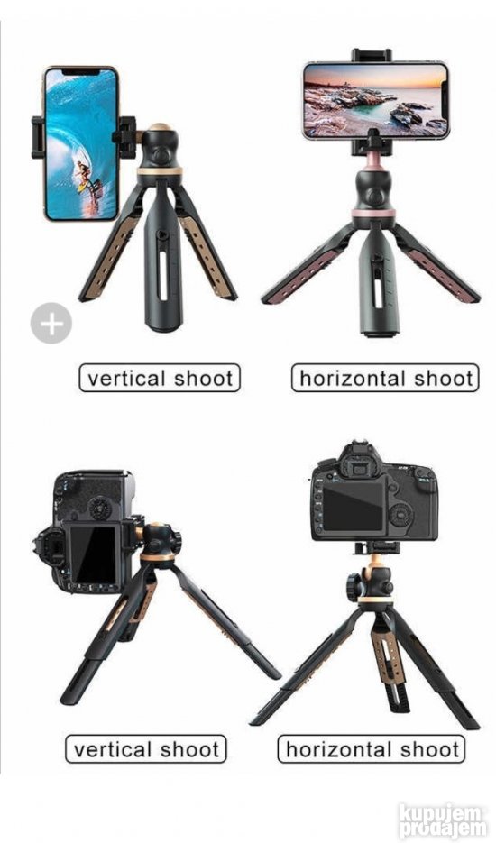 Mini Tripod za DSLR i Mobilne telefone+ Ballhead i nosač mob