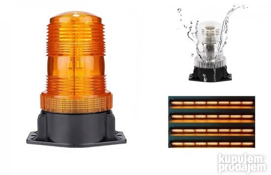 Led rotacija blinker na magnet 13cm x 6cm 12v 24v zuta