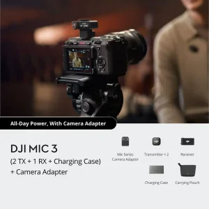 DJI Mic 3 (2 TX + 1 RX + Charging Case) + Camera Adapter