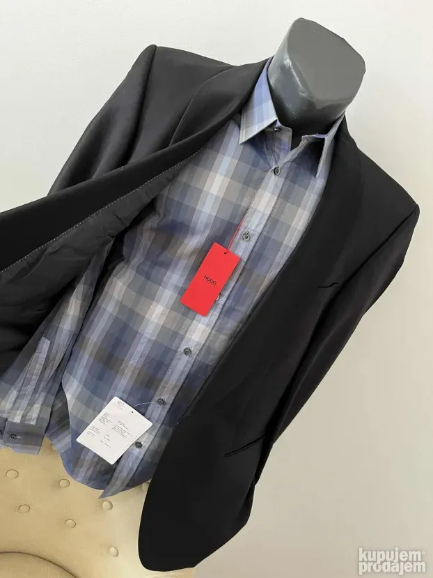 Plava karirana kosulja (M) Hugo Boss Slim Fit