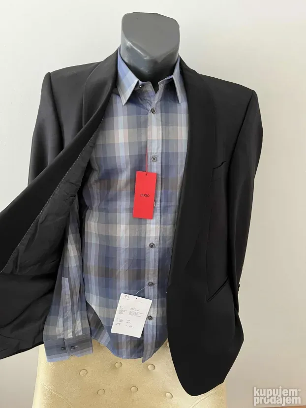 Plava karirana kosulja (M) Hugo Boss Slim Fit