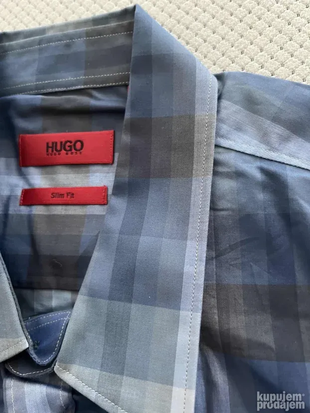 Plava karirana kosulja (M) Hugo Boss Slim Fit