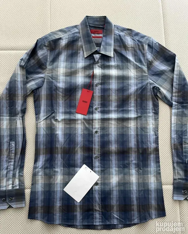 Plava karirana kosulja (M) Hugo Boss Slim Fit