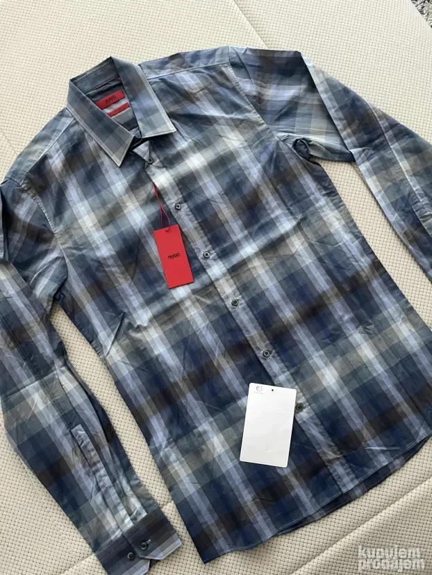 Plava karirana kosulja (M) Hugo Boss Slim Fit