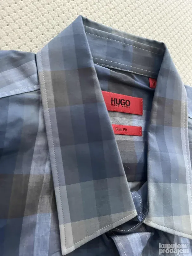 Plava karirana kosulja (M) Hugo Boss Slim Fit