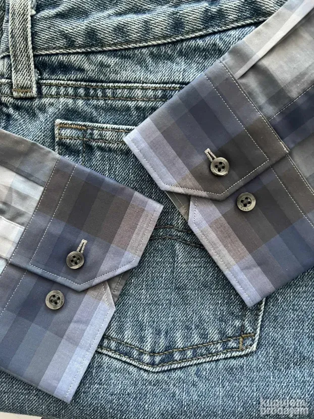 Plava karirana kosulja (M) Hugo Boss Slim Fit