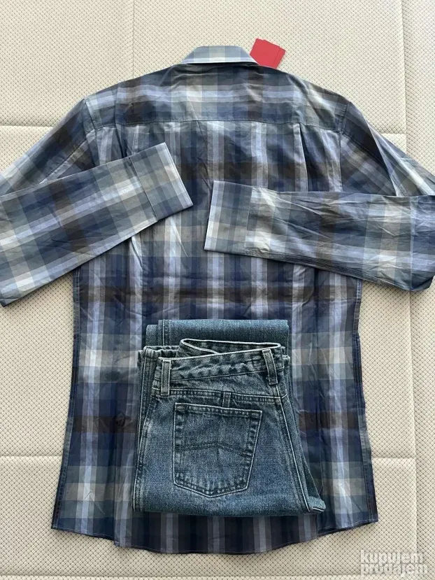 Plava karirana kosulja (M) Hugo Boss Slim Fit