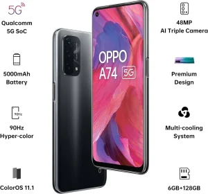 Oppo A74 5G 6/128GB Fluid Black Akcija