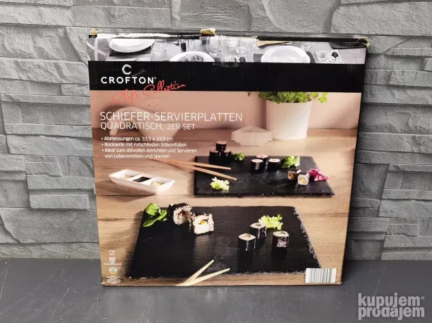 Crofton Kamene ploce za serviranje predjela SET 33,5x33,5cm