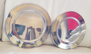 Zepter tacna/ tanjir za posluzenje, inox sa pozlatom