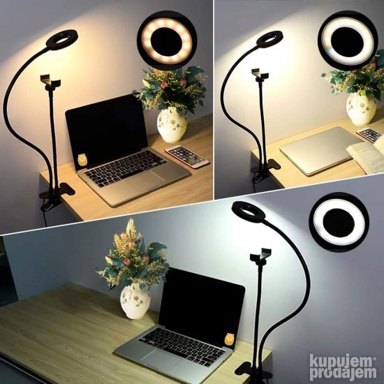 LED RING sa Štipaljkom POTPUNO FLEXI, Sa Drzacem Telefona