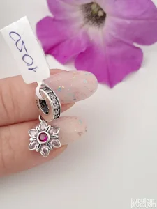 Nova Pandora visilica roze cvet 925