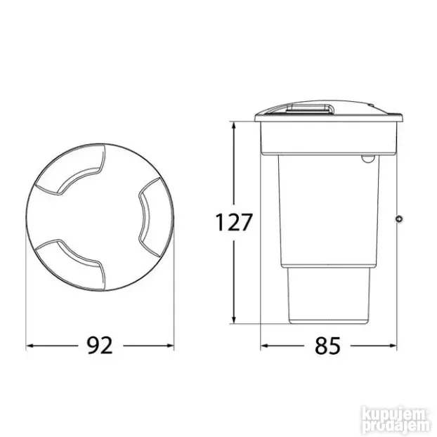 Podna ugradna lampa CECI 90 3L BK
