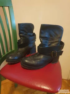 Ženske crne kožne čizme Lilu shoes