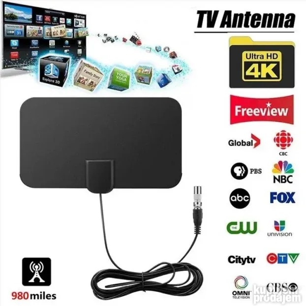 Sobna digitalna antena za TV DVB-T2