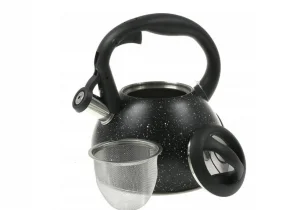 Čajnik sa cediljkom crni mermerni 1,2l KINGHOFF kh1634