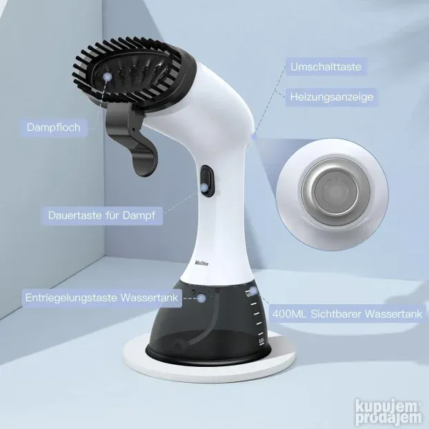 Welltin Steamer 400 ml Parobrus za peglanje odeće AKCIJA