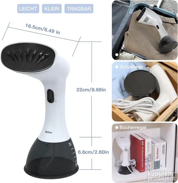 Welltin Steamer 400 ml Parobrus za peglanje odeće AKCIJA