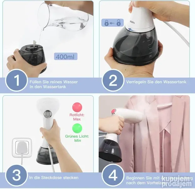 Welltin Steamer 400 ml Parobrus za peglanje odeće AKCIJA
