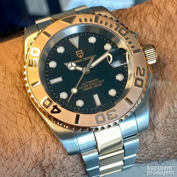 PAGANI DESIGN PD-1651-Silver/RG-Rolex YACHT MASTER-Automatik