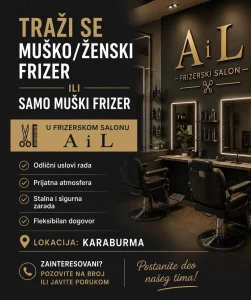 U potrazi smo za musko zenskog frizera