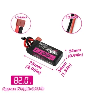 Lipo baterija CNHL Black Series 1100mAh 7.4V 2S 100C