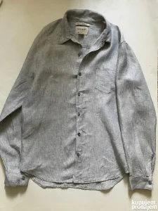 % 4990 Crossley premium skupocena muska lanena kosulja M