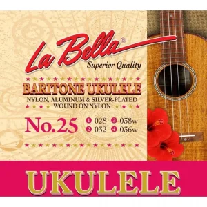 La Bella Ukulele Strings Baritone No. 25 Nylon, Alum, & Silv