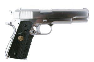 WE 1911 M. Chrome, BK grip airsoft replika