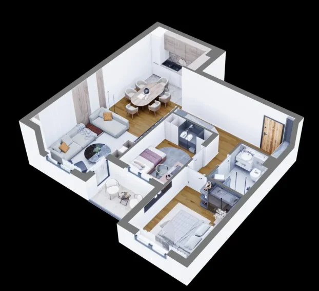 Vinogradska, Stara Bežanija, 2.5 dvoiposoban, 65.07 m²