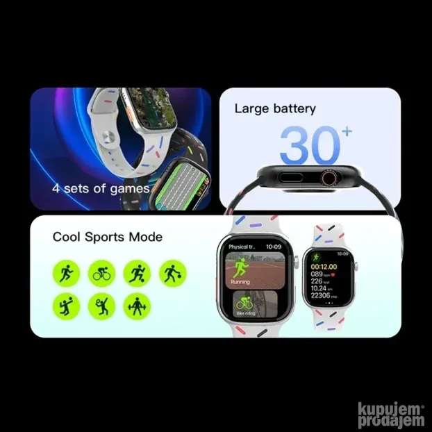 Smart sat T20 Pro Max ekran sa narukvice CRNI