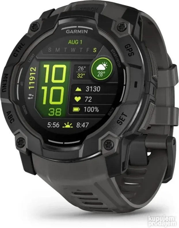 GARMIN Instinct 3 Amoled 50mm black dark grey strap ED