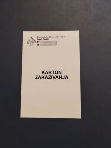 Stampa stomatoloskog kartona za zakazivanje