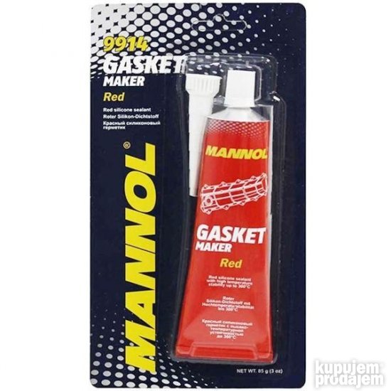 Hermetik silikon MANNOL Gasket Maker 85gr +300C crveni