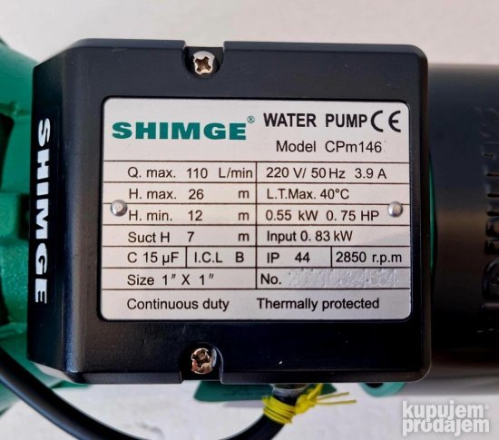 Pumpa (hidrofor) SHIMGE za vodu 0.55 kW / CPm146