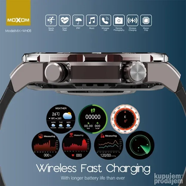 Smart Watch Moxom MX-WH08 crni