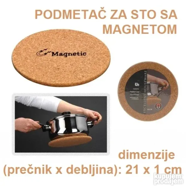 Podmetač za šerpe od plute sa magnetom