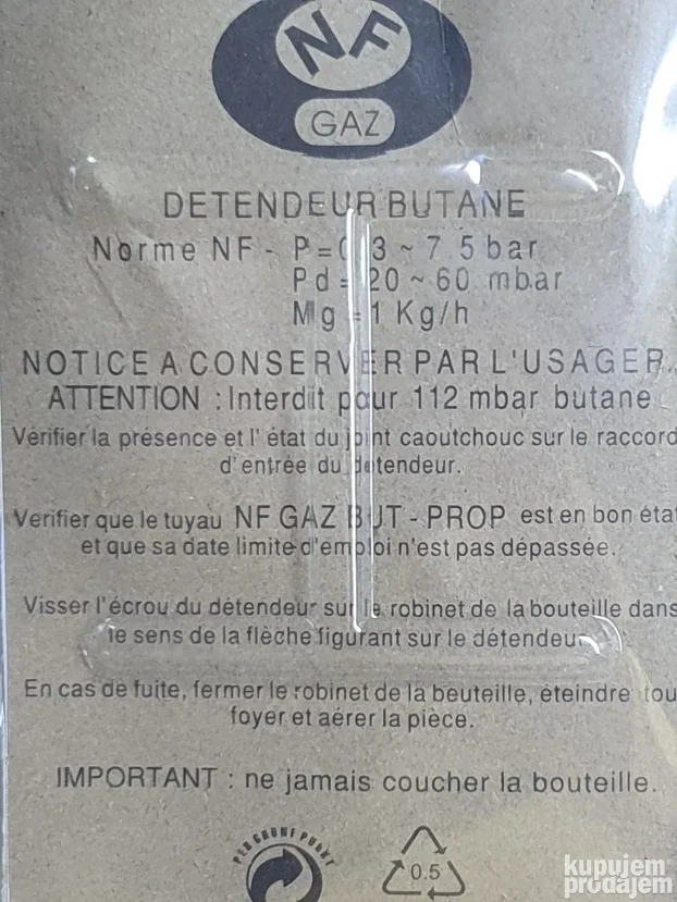 Regulator pritiska za plin BRIFFAULT