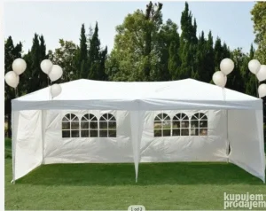 Paviljon Za Proslave 6x3m Sa Bočnim Stranama Beli 17.900 din