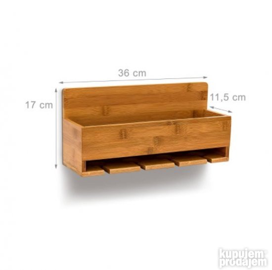 Polica za Vino i Case od Bambusa 17x37x11.5cm - Relaxdays