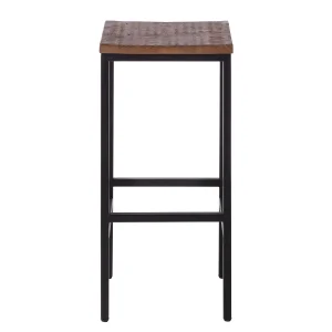 Grasby barska stolica, staro drvo hrasta, metal, 33x70x33cm