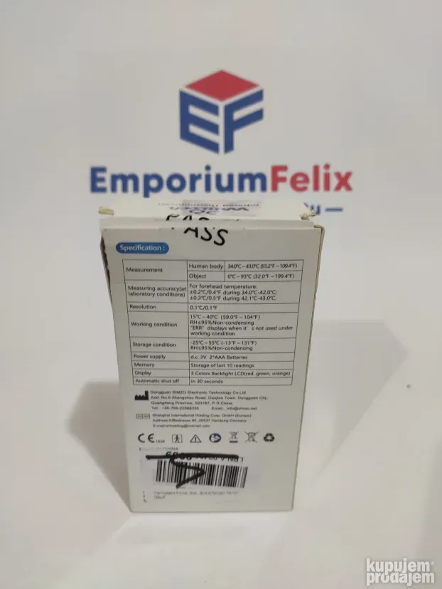 Infracrveni termometar za čelo Simzo HW-F7