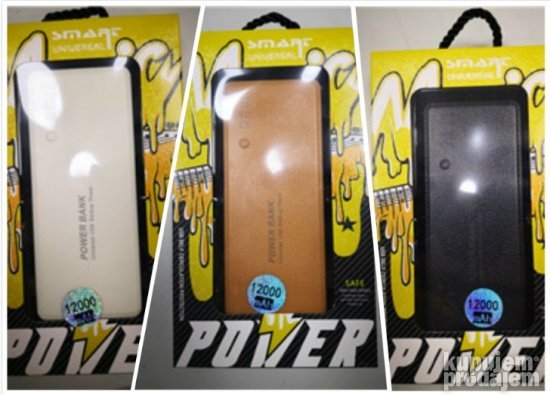 UNIVERZALNI Smart Power Bank 12000mAh - VIŠE Boja