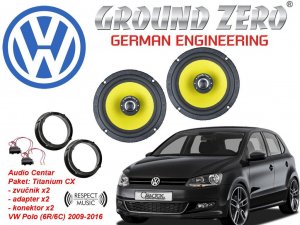 Volkswagen POLO (6R) komplet zvucnika GROUND ZERO TitaniumCX