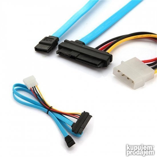 SAS 29pin SCSI na SATA 7pin kabl, sa LP4 4pin molex-om