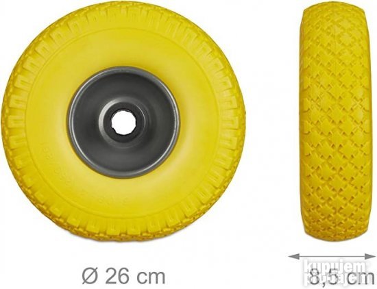 Tockovi za Teretna Kolica 260x85mm Zuti - Relaxdays
